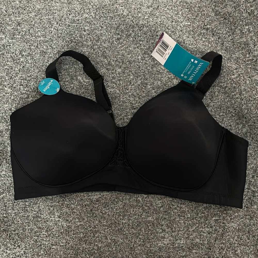 Vanity fair black wire free bra.